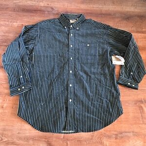 NWT Vintage Northwest Territory Men's Blue Striped Corduroy Button Up Shirt
